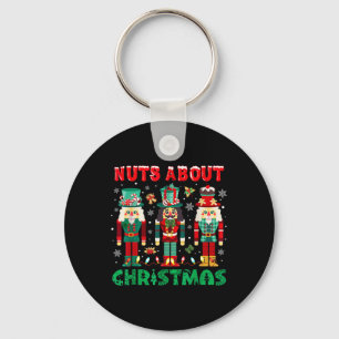 Retro Groovy Christmas Nuts About Christmas Nutcra Key Ring