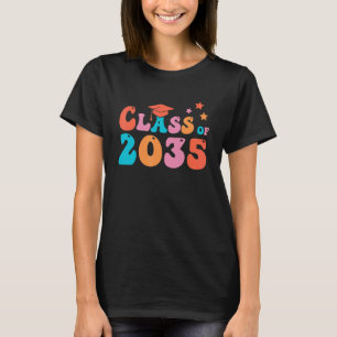 Retro Groovy Class of 2035 Grow With Me Class Back T-Shirt