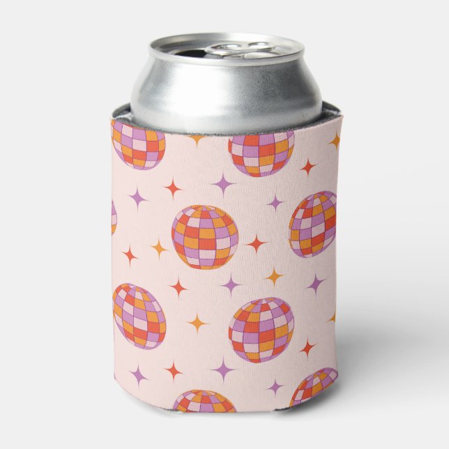 Retro Groovy Colourful Disco Balls Pattern  Can Cooler (Can Front)