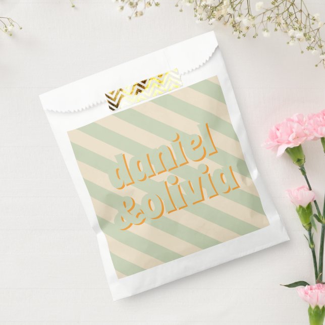 Retro Groovy Colourful Wavy Boho Wedding Favour Bags (Sealed)