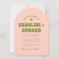 Retro Groovy Colourful Wavy Boho Wedding Qr Code