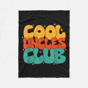 Retro Groovy Cool Uncles Club Funny New Uncle  Fleece Blanket