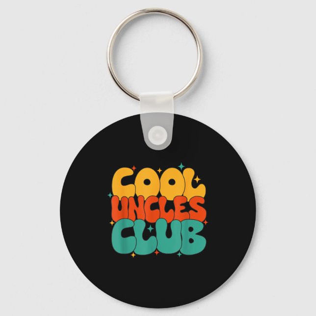 Retro Groovy Cool Uncles Club Funny New Uncle  Key Ring (Front)