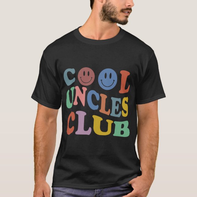 Retro Groovy Cool Uncles Club Smile Face Funny New T-Shirt (Front)