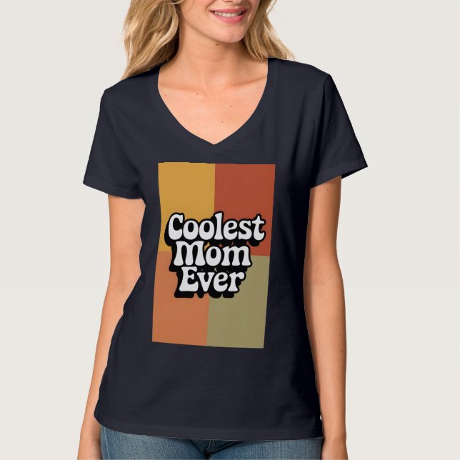  Retro Groovy Coolest Mum Ever T-Shirt (Front)