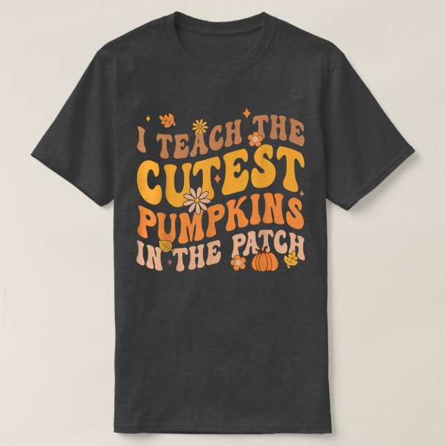 Retro Groovy Coolest Pumpkin In The Patch Hallowee T-Shirt (Design Front)