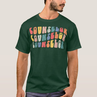 Retro Groovy Counsellor Counseling Student School  T-Shirt