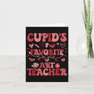 Retro Groovy Cupid's Favourite Art Teacher Valenti Card