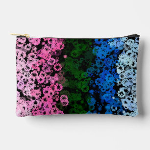 Retro Groovy Cute Floral Omniromantic Pride Flag Accessory Pouch