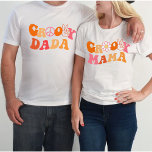retro groovy dada First Birthday Matching T-Shirt<br><div class="desc">Groovy dada Birthday Shirts,  Retro 1st Birthday Tees,  Mama Dad Matching Family T-shirt 1st Birthday Outfit daddy and Me.</div>
