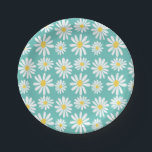 Retro Groovy Daisies Spring Daisy Boho Light Blue Paper Plate<br><div class="desc">Fun cool comic cartoon flower power retro design in seventies style for you. Daisy retro print home decor,  curtains,  bedroom,  pillows. Groovy daisies pattern. Modern retro floral style.</div>