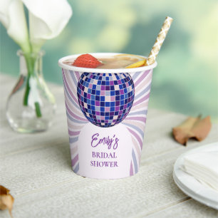 Retro Groovy Disco Bridal Shower Paper Cups