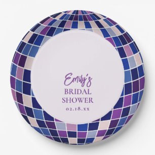 Retro Groovy Disco Bridal Shower Paper Plate
