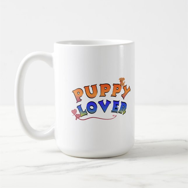 Retro Groovy Dog Lover Gift Coffee Mug (Left)
