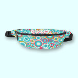 Retro Groovy Dot Pattern Bum Bags<br><div class="desc">This stylish fanny pack features a funky retro dot pattern in groovy colours and your name on the top. The bag features an adjustable black waist strap, a zip closure and measures 14.5" x 6". Mesh divider, three card holders, and a zippered internal pocket inside, there is also a smaller...</div>