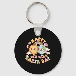 Retro Groovy Earth Day 2025 Planet Anniversary Wom Key Ring