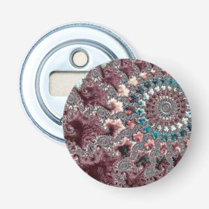 Retro Groovy Eclectic Bohemian Spiral Fractal Bottle Opener