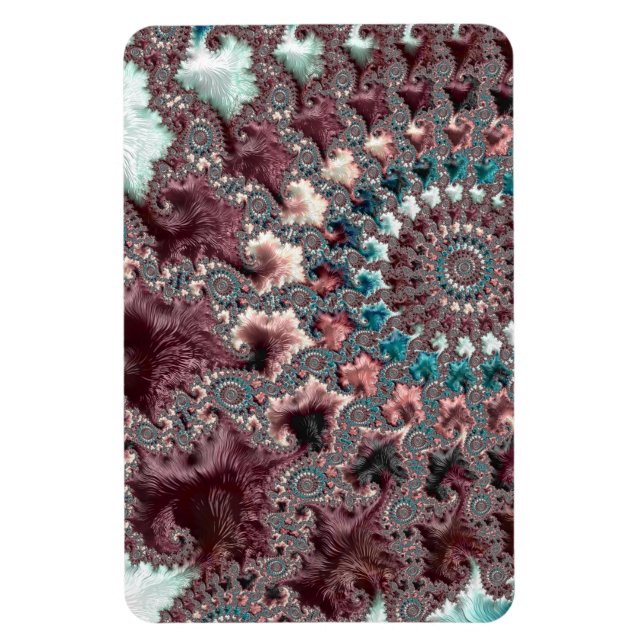 Retro Groovy Eclectic Bohemian Spiral Fractal Magnet (Vertical)