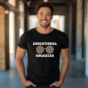 Retro groovy Educational Rockstar sunglasses teach T-Shirt
