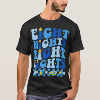 Retro Groovy Eight Nights And Eight Lights Happy H T-Shirt