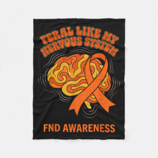 Retro Groovy Feral Nervous System FND Awareness Fleece Blanket