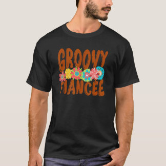 Retro Groovy Fiancée Matching Family Birthday Part T-Shirt