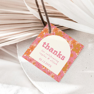 Retro Groovy Floral Arch   Boho Favour Tags