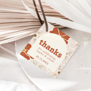 Retro Groovy Floral Arch   Boho Favour Tags
