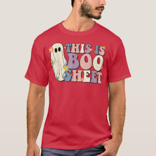 Retro Groovy Floral Ghost Spooky Halloween This Is T-Shirt