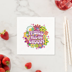 Retro Groovy Floral Napkin
