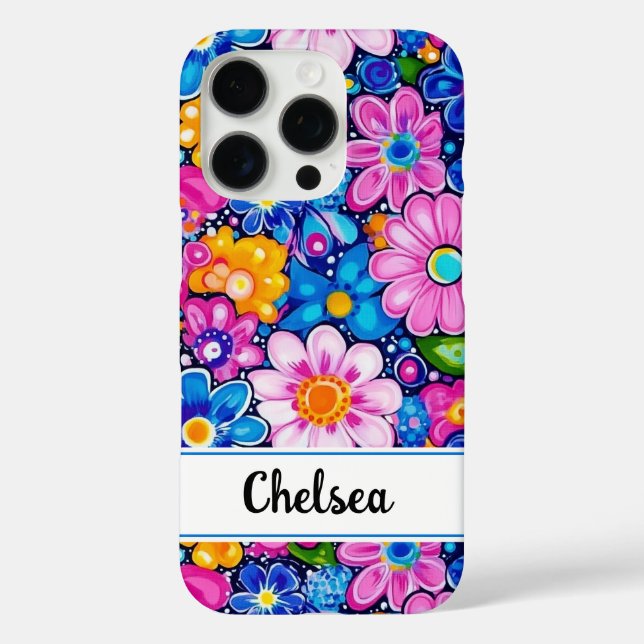 Retro Groovy Floral Personalised Case-Mate iPhone Case (Back)