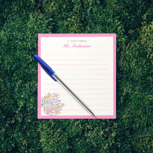 Retro Groovy Flowers Books Teacher Appreciation Notepad