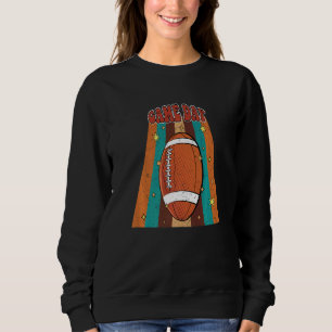 Retro Groovy Football Game Day Family Matching Foo Sweatshirt