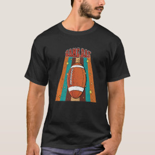 Retro Groovy Football Game Day Family Matching Foo T-Shirt