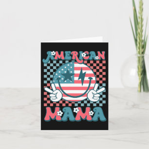 Retro Groovy Fourth 4th Of July Smile For Mum Amer Card