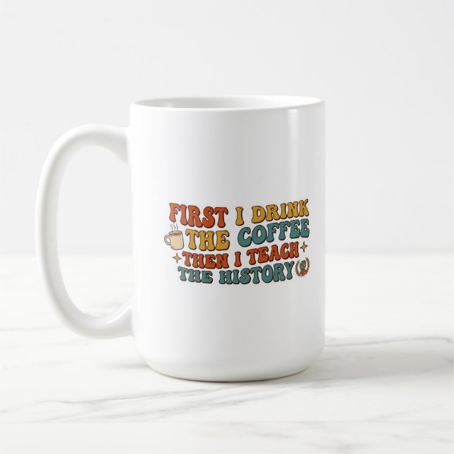 Retro Groovy funny history teachers gift  Coffee Mug (Left)
