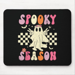 Retro Groovy Ghost Spooky Season Ghost Boo Hallowe Mouse Pad