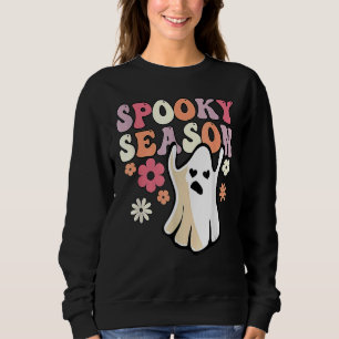 Retro Groovy Ghost Spooky Season Sweatshirt