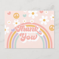Retro  Groovy Girl Rainbow Birthday