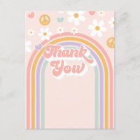 Retro  Groovy Girl Rainbow Birthday
