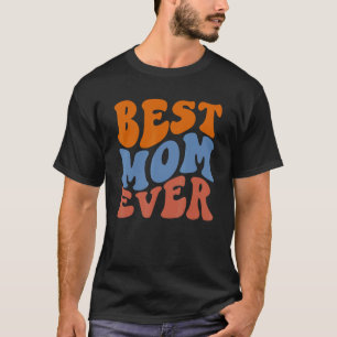 Retro Groovy Glow Best Mom Ever Wavy Hippie Boho 7 T-Shirt