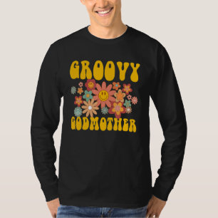 Retro Groovy Godmother Matching Family 1st Birthda T-Shirt