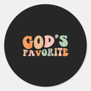 Retro Groovy God's Favorite Sarcastic Women Christ Classic Round Sticker