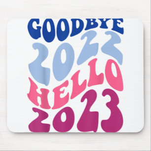 Retro Groovy Goodbye 2022 Hello 2023 New Year’s Ev Mouse Pad