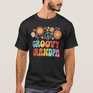 Retro Groovy Grandpa Matching Family 1st Birthday  T-Shirt