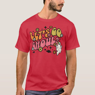 Retro Groovy Halloween Ghost Let's Go Ghouls 2851 T-Shirt