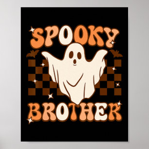 Retro Groovy Halloween Ghost Spooky Brother Costum Poster