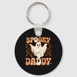 Retro Groovy Halloween Ghost Spooky Daddy Costume  Key Ring