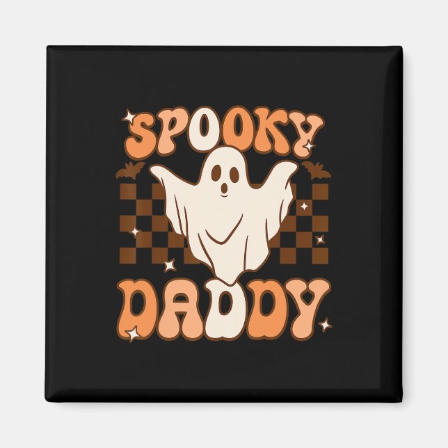 Retro Groovy Halloween Ghost Spooky Daddy Costume  Magnet (Front)