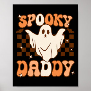 Retro Groovy Halloween Ghost Spooky Daddy Costume Poster